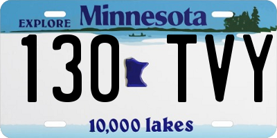 MN license plate 130TVY