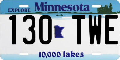 MN license plate 130TWE