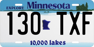 MN license plate 130TXF