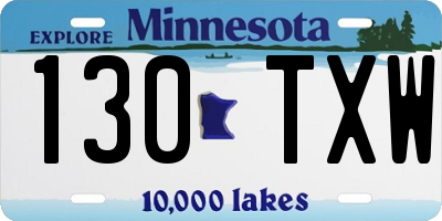 MN license plate 130TXW