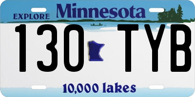 MN license plate 130TYB