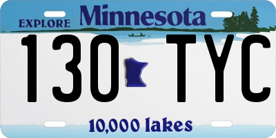 MN license plate 130TYC