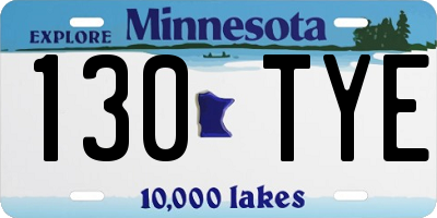 MN license plate 130TYE