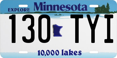 MN license plate 130TYI