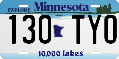MN license plate 130TYO
