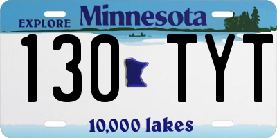 MN license plate 130TYT