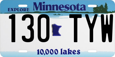MN license plate 130TYW