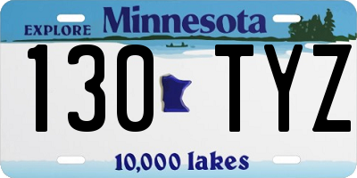 MN license plate 130TYZ