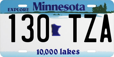 MN license plate 130TZA