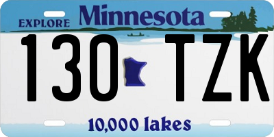 MN license plate 130TZK