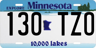 MN license plate 130TZO