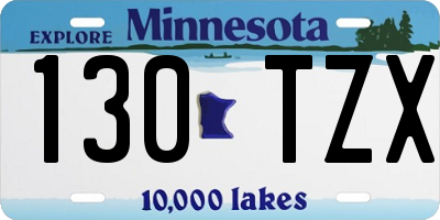 MN license plate 130TZX