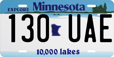 MN license plate 130UAE