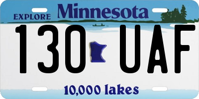 MN license plate 130UAF