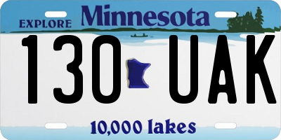 MN license plate 130UAK