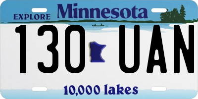 MN license plate 130UAN