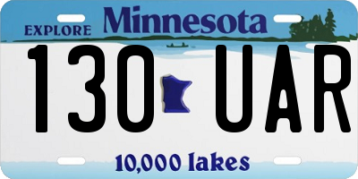 MN license plate 130UAR