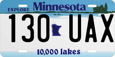 MN license plate 130UAX