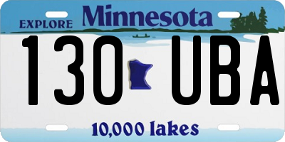 MN license plate 130UBA