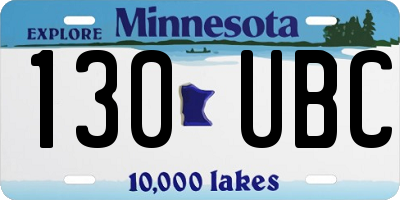 MN license plate 130UBC