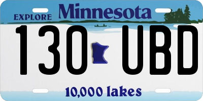 MN license plate 130UBD