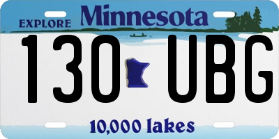 MN license plate 130UBG