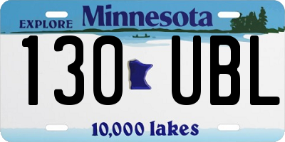 MN license plate 130UBL