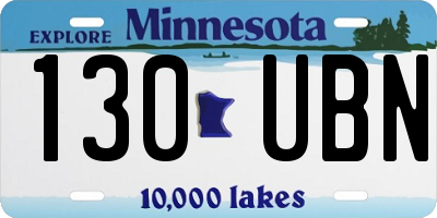 MN license plate 130UBN