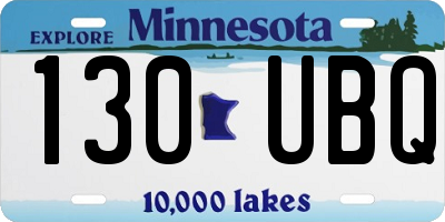 MN license plate 130UBQ
