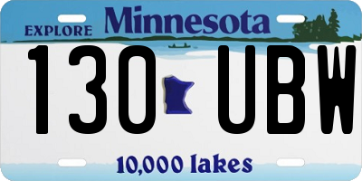 MN license plate 130UBW