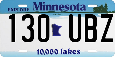 MN license plate 130UBZ