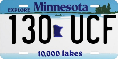 MN license plate 130UCF