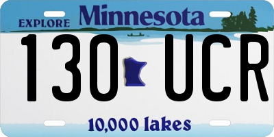 MN license plate 130UCR