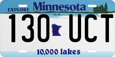 MN license plate 130UCT