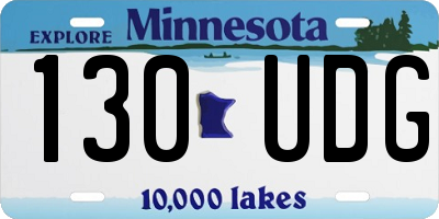 MN license plate 130UDG