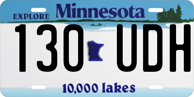 MN license plate 130UDH