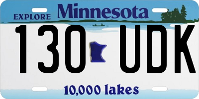 MN license plate 130UDK