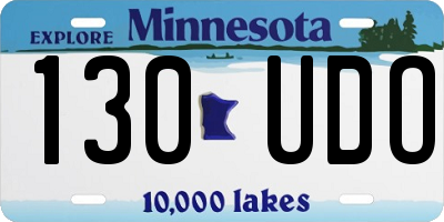 MN license plate 130UDO