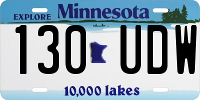 MN license plate 130UDW