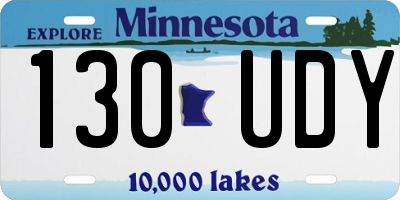 MN license plate 130UDY