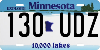 MN license plate 130UDZ