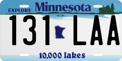 MN license plate 131LAA