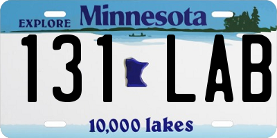 MN license plate 131LAB