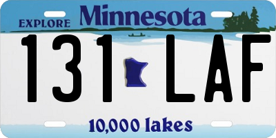 MN license plate 131LAF