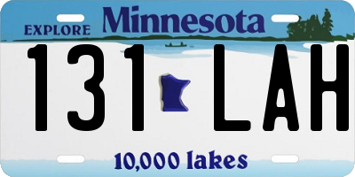 MN license plate 131LAH