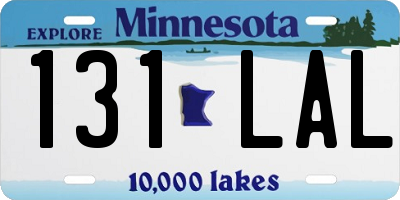 MN license plate 131LAL