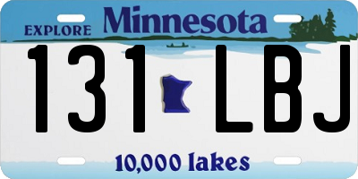 MN license plate 131LBJ