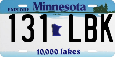 MN license plate 131LBK
