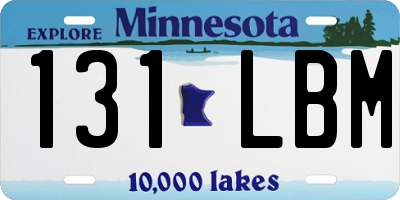 MN license plate 131LBM