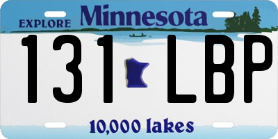 MN license plate 131LBP